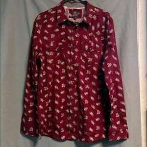 Moonshine Spirit Men’s LongSleeve Red Snap On Shirt